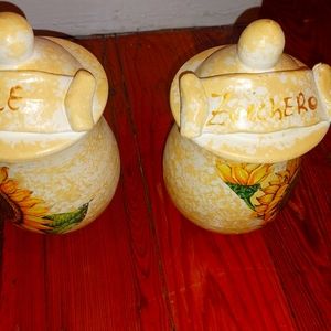 2 sunflower sugar/coffee holders 🌻